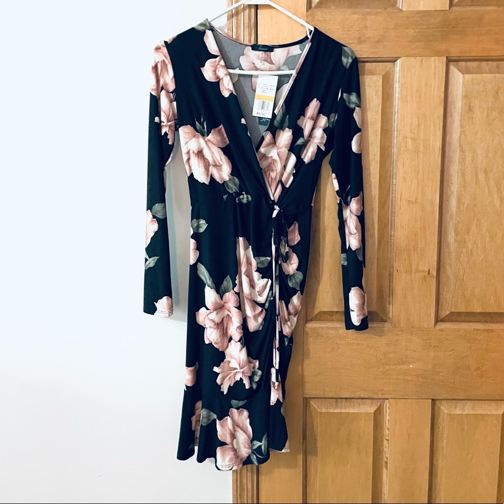 Black floral bodycon dress bought from Dry Goods